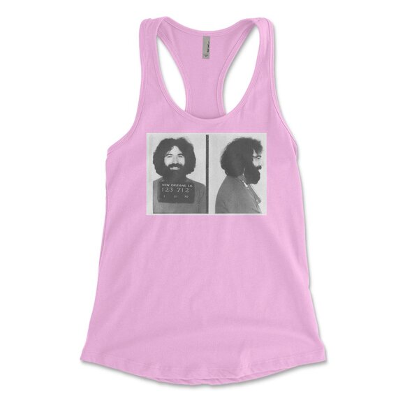 Grateful Dead Jerry Garcia Mugshot Ladies Racer back Tank NWT - Picture 4 of 5